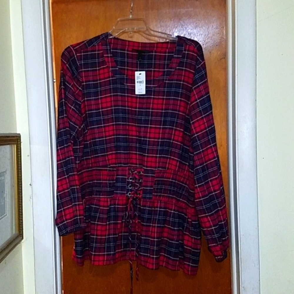 Lane Bryant Plaid Top